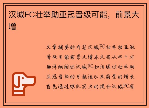 汉城FC壮举助亚冠晋级可能，前景大增